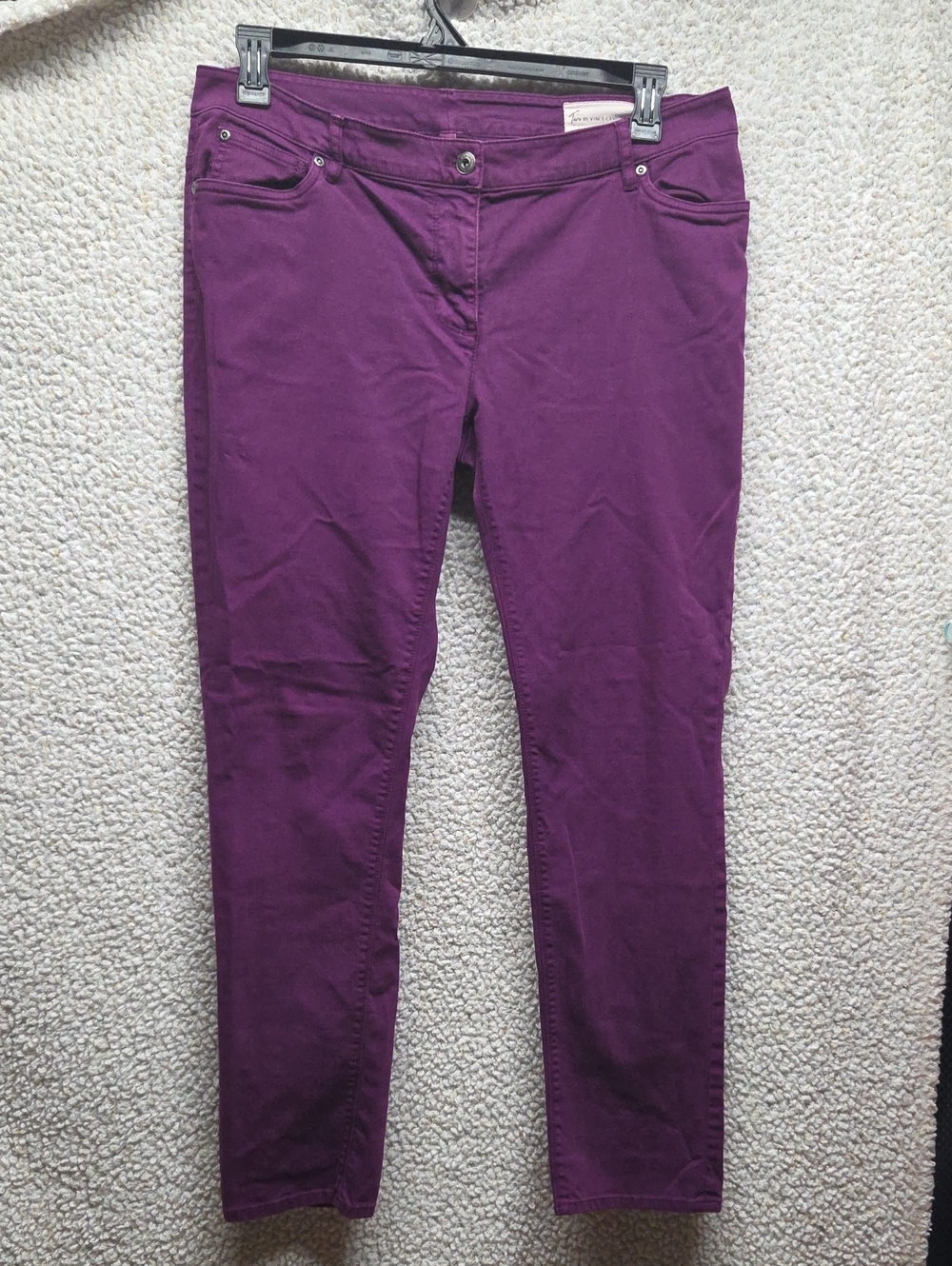 Two by Vince Camuto Deep Purple Skinny Pants 36" Waist